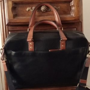 Fossil Black and Brown Laptop Bag